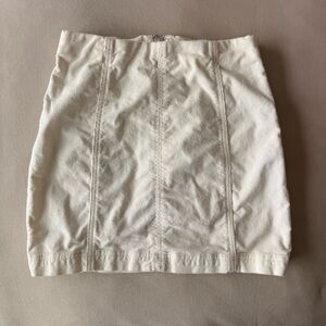 Free People Cream Mini Skirt with Panel Stitching